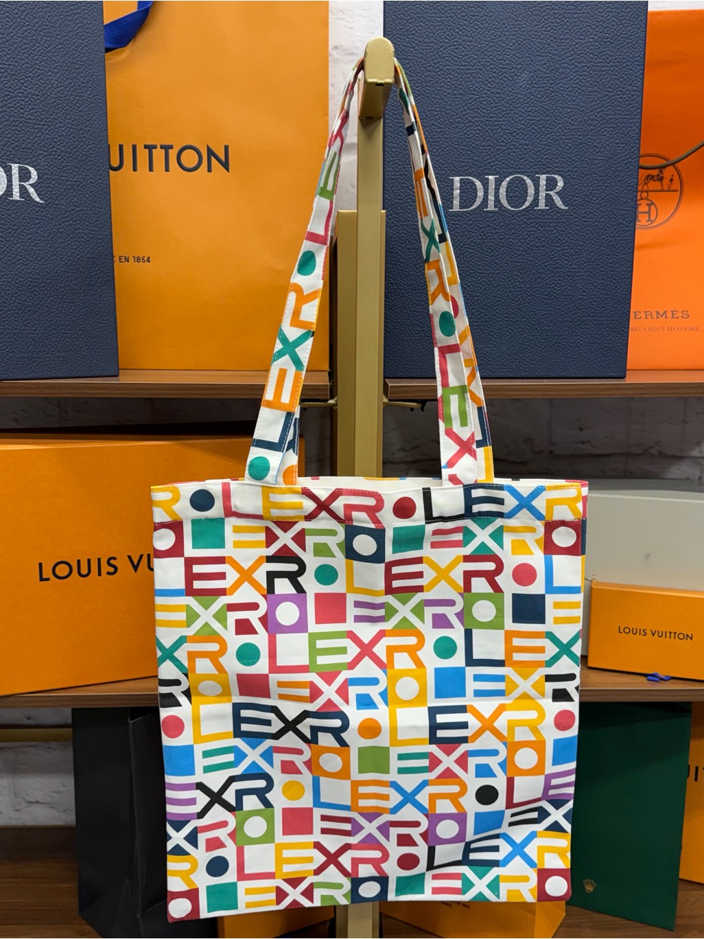 Rolex Multicolor LogoPrint Canvas Tote Watches  Wonders 2026